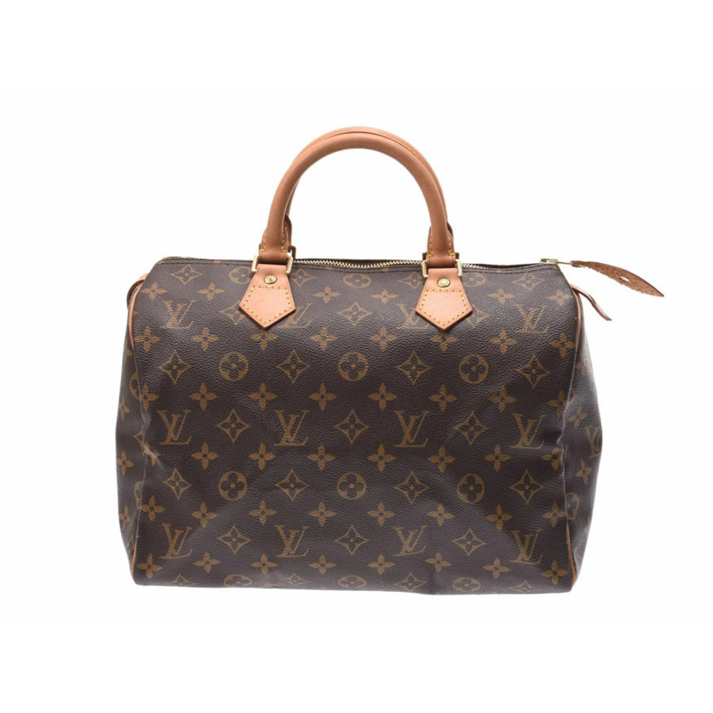 Louis Vuitton Monogram Speedy Brown Leather Handbag